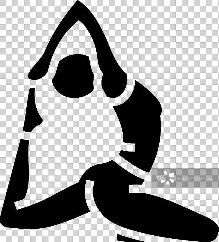 鸽子式单腿王后姿势瑜伽符号图片素材