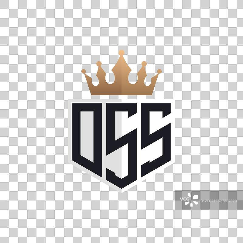 奢华的DSS标志，带有皇冠和优雅的首字母DSS图片素材