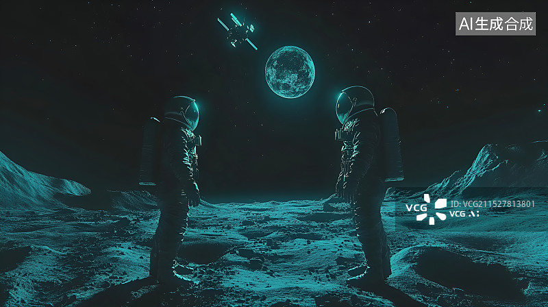 【AI数字艺术】登月计划，太空，月亮图片素材