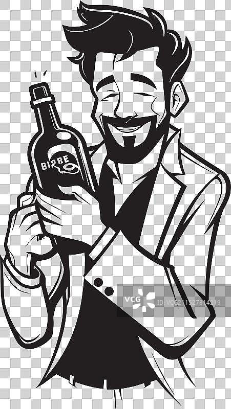 醉汉对酒的热爱图形图片素材