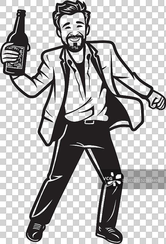 醉汉对酒的热爱图形图片素材