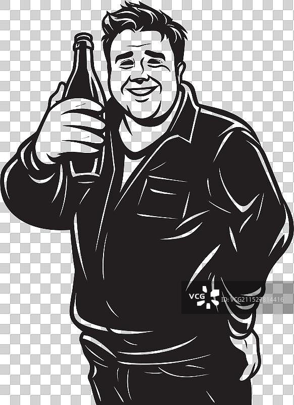 酒类爱好设计，醉汉的崇拜图片素材