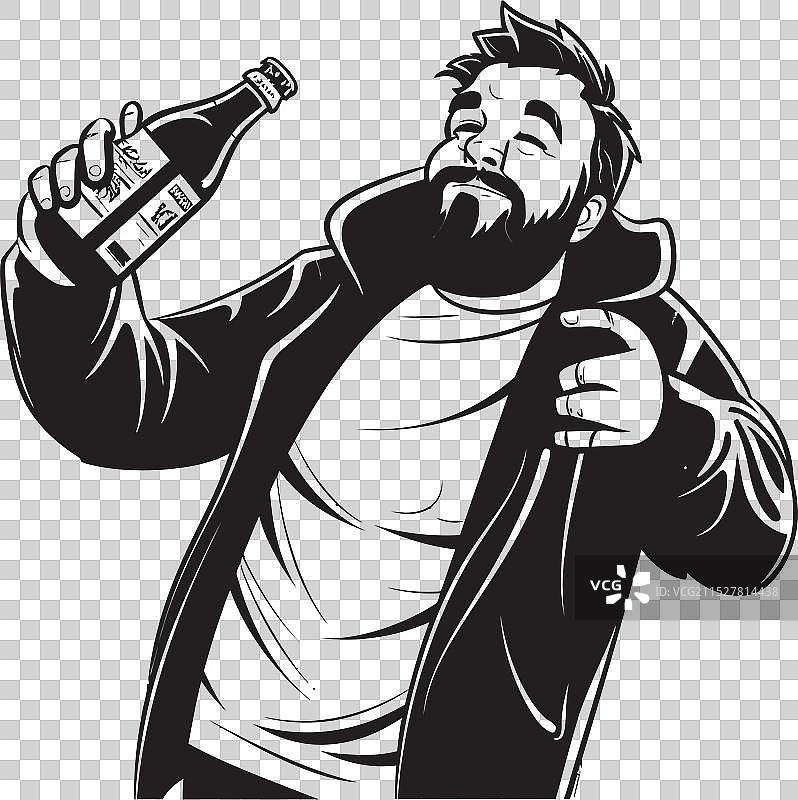 醉汉对酒的热爱设计图片素材