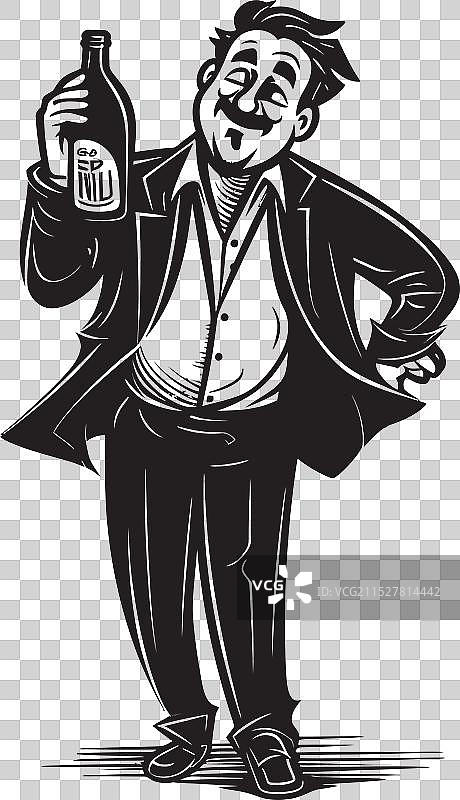 醉酒的快乐，醉汉的图像体验图片素材