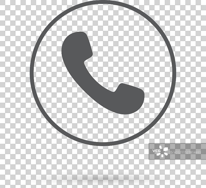 电话按钮上的圆形呼叫图标图片素材
