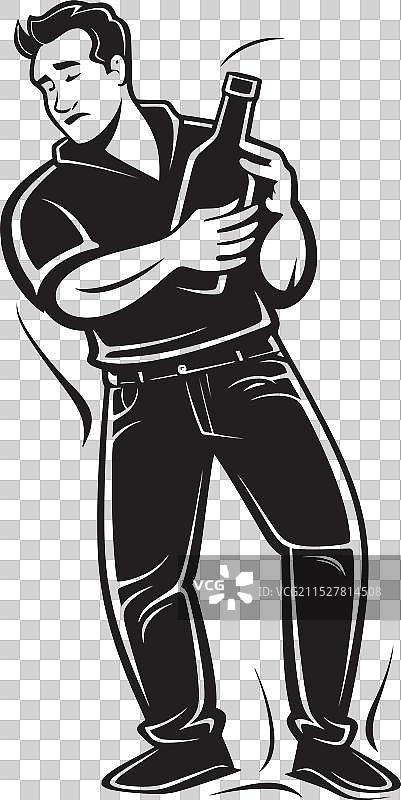 微醺的温柔醉汉图形图片素材