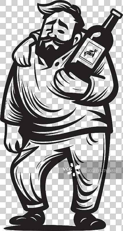 醉酒幸福的标志，描绘了一位醉汉图片素材