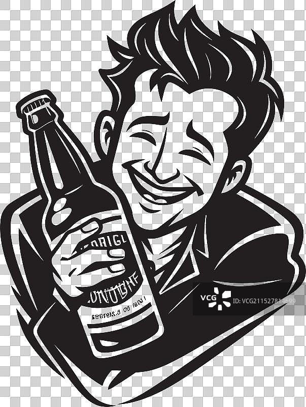 醉酒拥抱的标志，带有一个醉汉图片素材