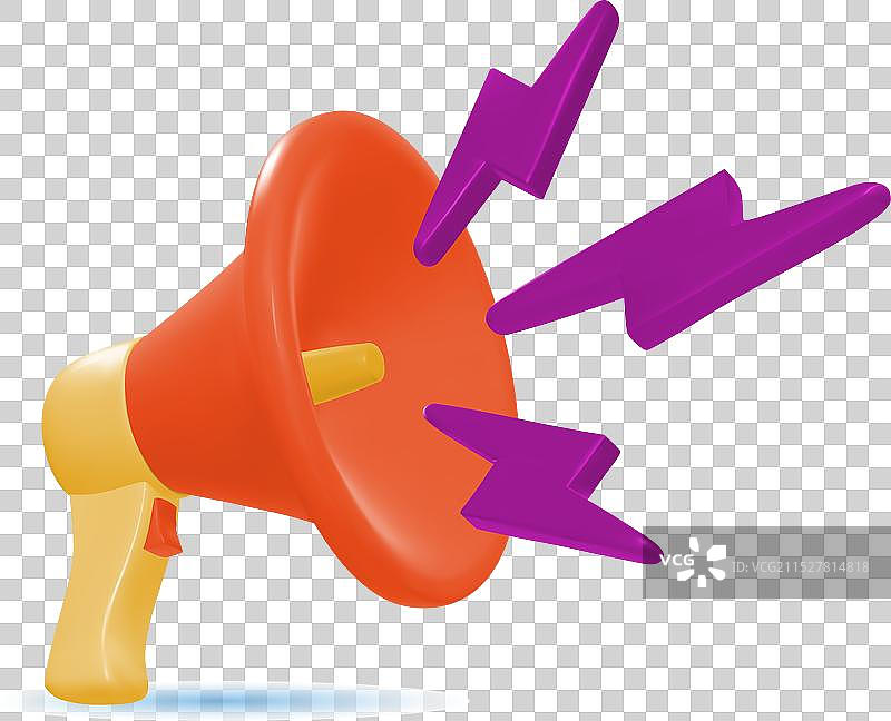 营销时间概念的逼真3D扩音器图片素材