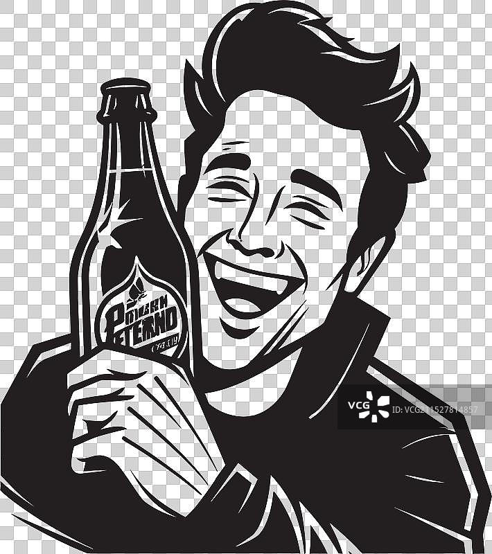 醉酒快乐的设计，描绘了一位醉汉的状态图片素材