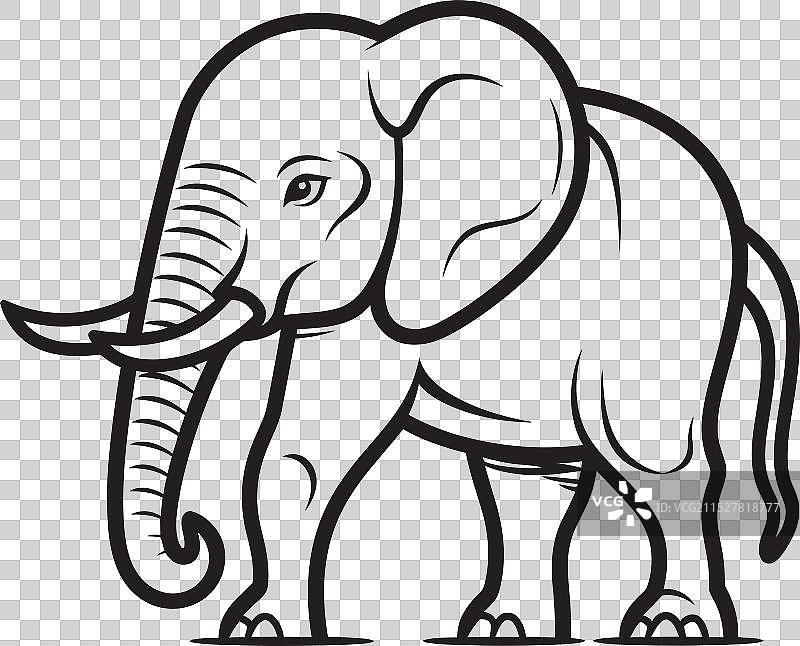 优雅的大象图形散发出优雅气息图片素材