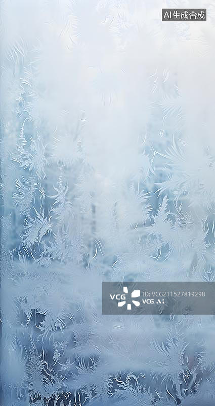 【AI数字艺术】冬天玻璃上的霜图片素材