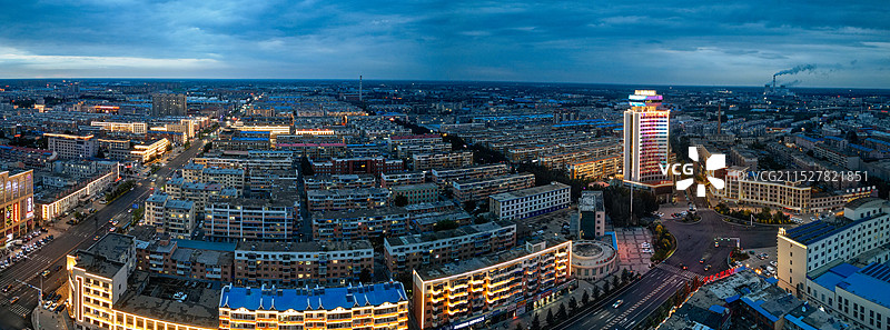 白城市 白城站 海明路 民生中学 市民广场 白城文化中心 航拍图片素材