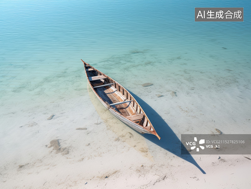 【AI数字艺术】海滩上的船图片素材