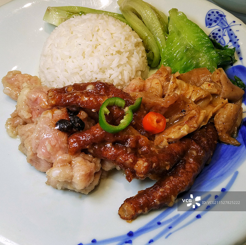 豉汁凤爪碟头饭图片素材