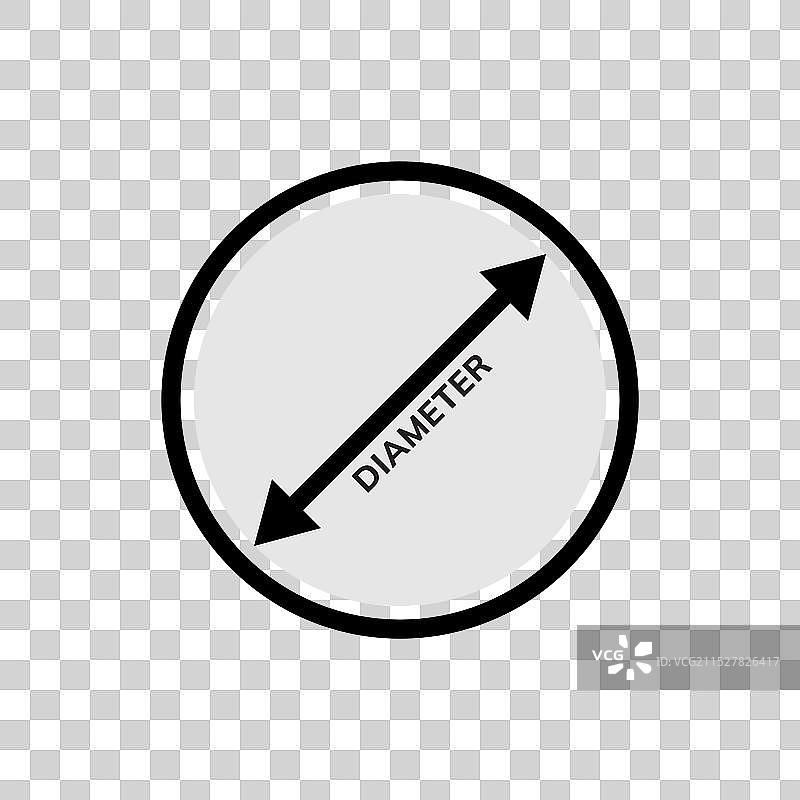 直径符号图标，孤立显示图片素材