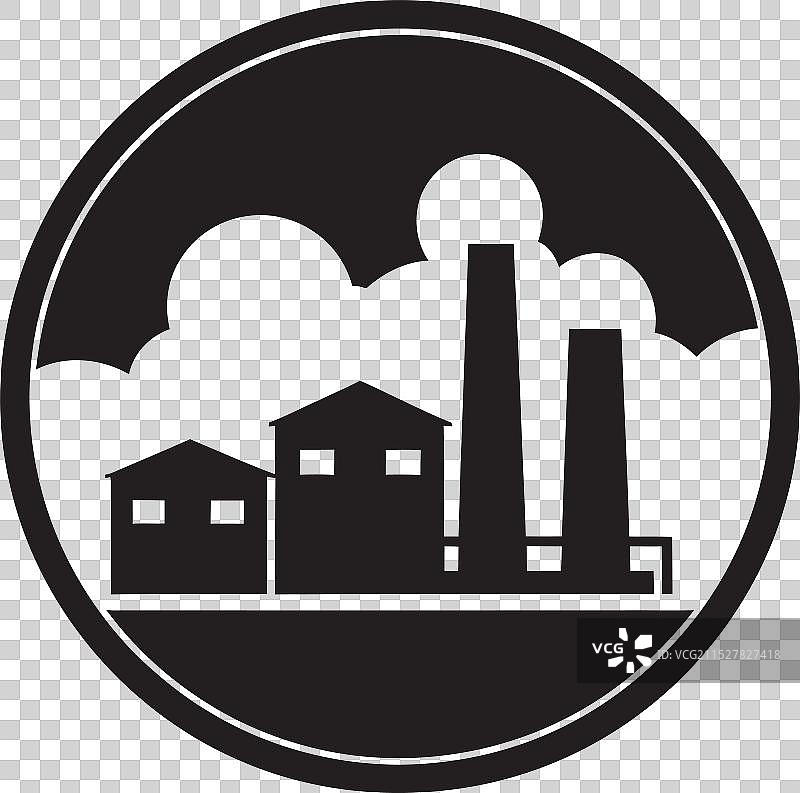 雾霾城市天际线的标志和设计描绘图片素材