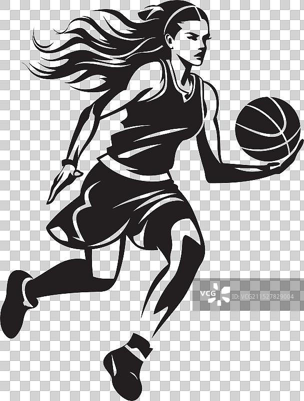 描绘女性玩家的球场破坏者设计图片素材