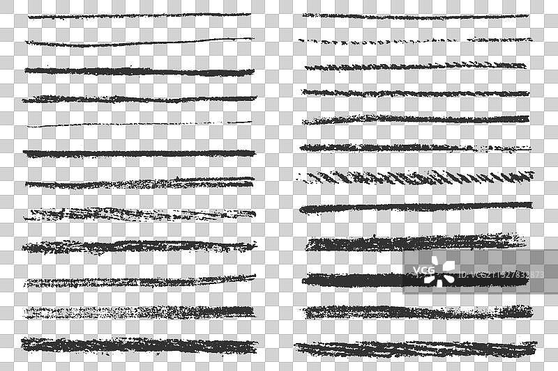 蜡笔和粉笔的笔触套装图片素材