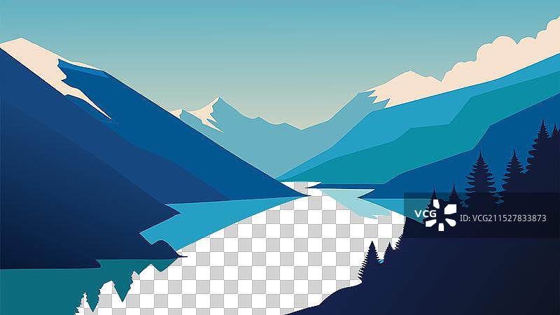 法国阿尔卑斯山的塞尔蓬孔湖平视图图片素材