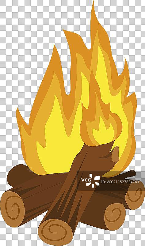 卡通风格的柴火篝火图片素材