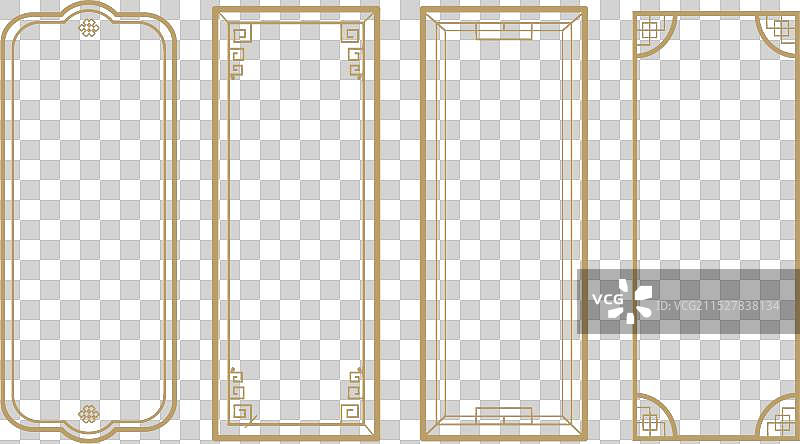 古典传统图纹边框 白色背景素材图片素材