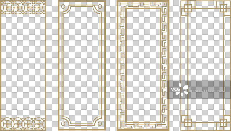 古典传统图纹边框 白色背景素材图片素材