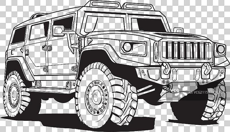 沙尘魔鬼标志，特色沙漠军用车辆图片素材