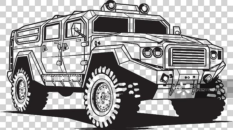 沙漠中烧焦的沙子军事车辆图标图片素材