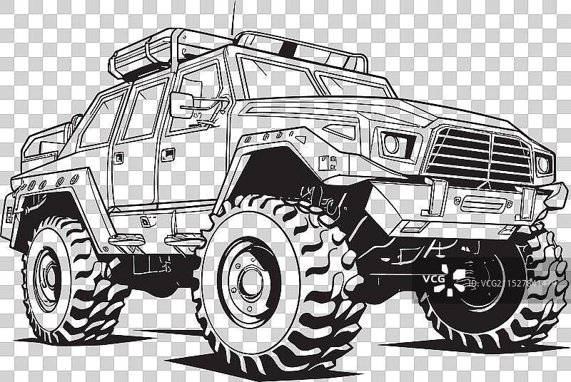 沙地打击者标志性的军事车辆图形图片素材