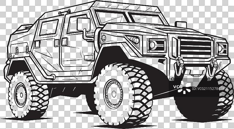 设计中的尘土飞扬的军事车辆图标图片素材