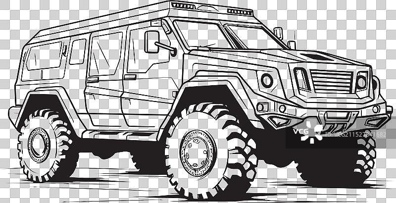 沙地打击者标志性的军事车辆图形图片素材