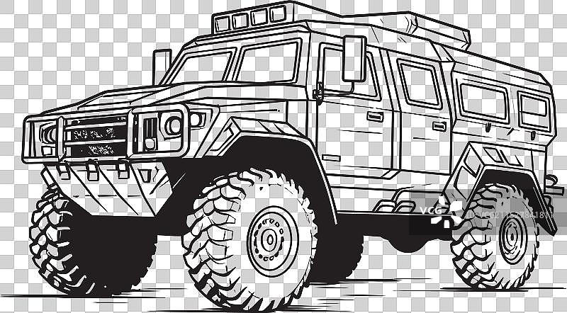 设计中的尘土飞扬的军事车辆图标图片素材