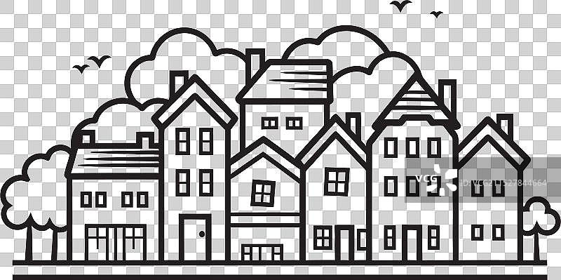 都市极简主义标志，特色简单设计图片素材