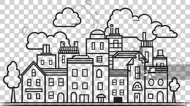 城市轮廓标志，展示城市风景图片素材