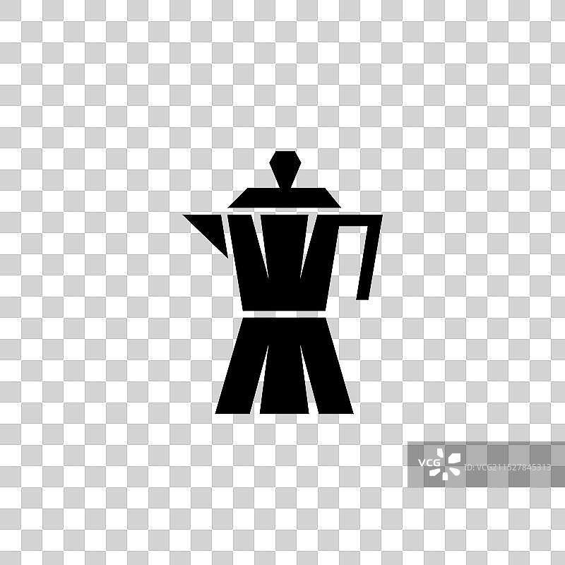 经典意式咖啡机的风格化图标图片素材