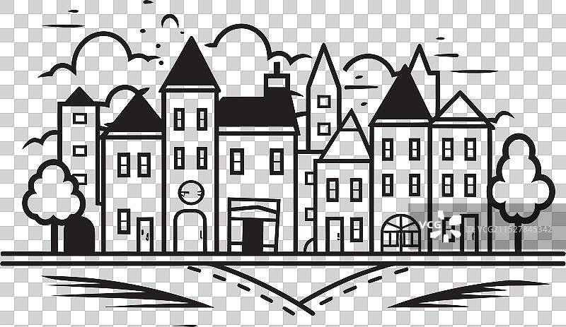 建筑气息简单线条绘制的标志图片素材