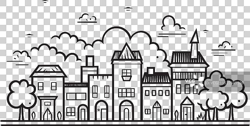 城市天际线感觉的标志，展示城市风景图片素材