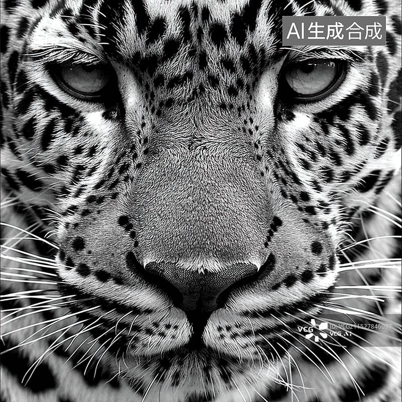【AI数字艺术】动物园近距离拍摄的豹子特写图片素材