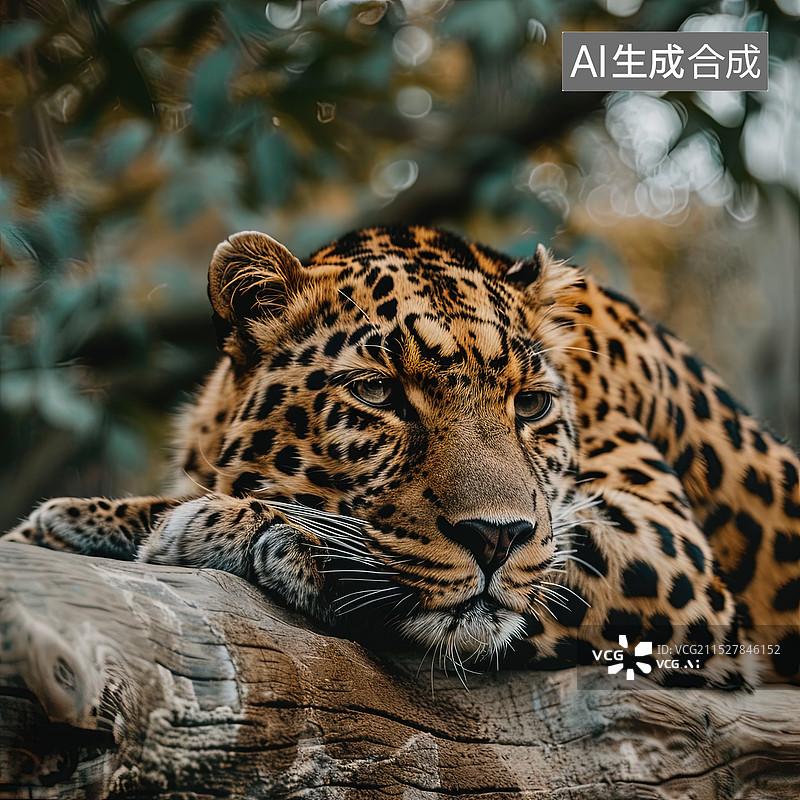 【AI数字艺术】动物园近距离拍摄的豹子特写图片素材
