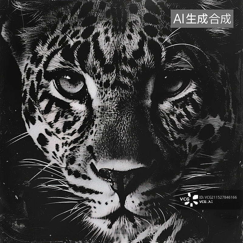 【AI数字艺术】动物园近距离拍摄的豹子特写图片素材