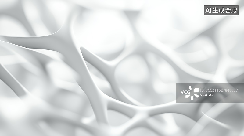 【AI数字艺术】显微镜白色生物组织结构细菌细胞3D立体插画图片素材