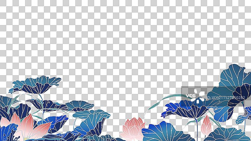 国风荷花插画图片素材