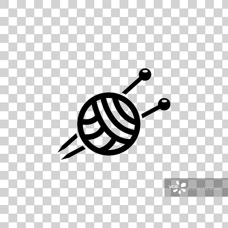 现代编织图标，包含针和纱线图片素材