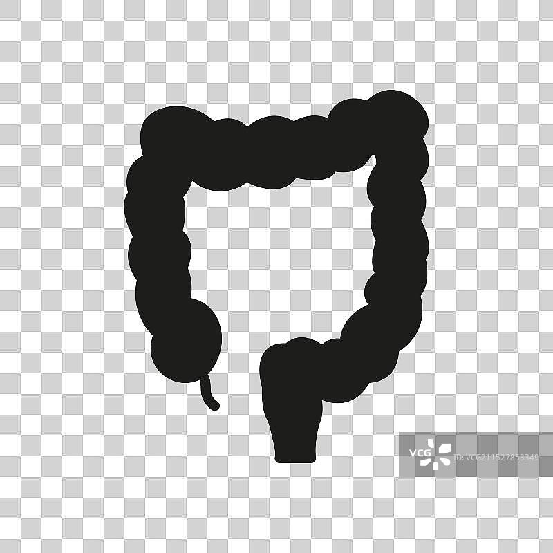 人类结肠轮廓图标 消化健康护理图片素材