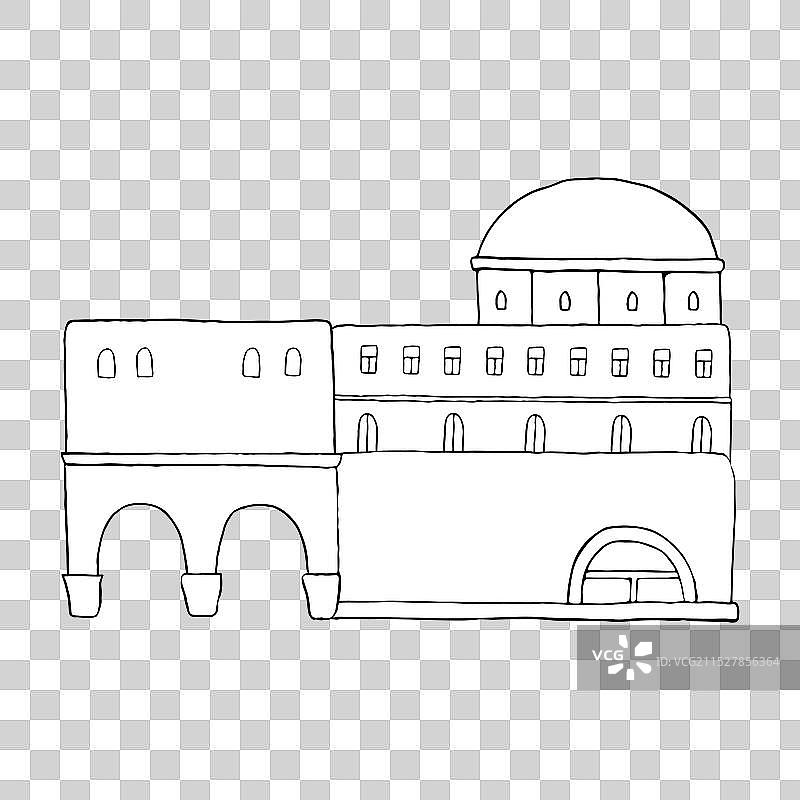 大马士革的古代建筑在阿拉伯城镇中图片素材