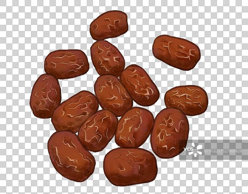 红枣大枣干手绘插画素材元素图片素材