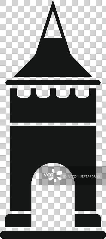 中世纪城堡塔楼，尖顶屋顶和图片素材