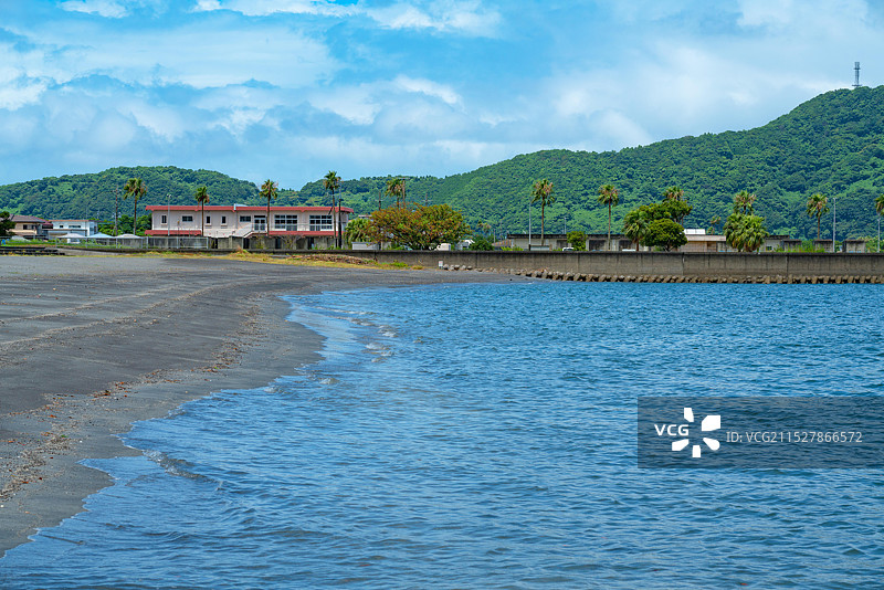 日本九州鹿儿岛县指宿市站前商店街空无一人的街景图片素材