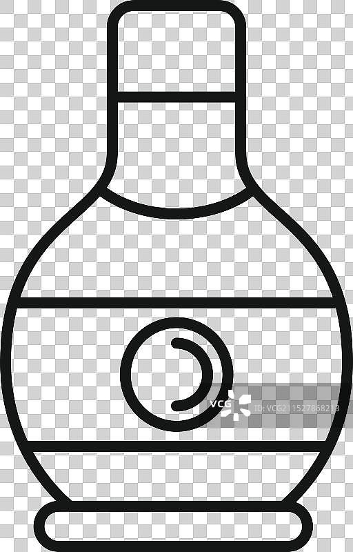 带标签的圆形玻璃瓶，装有橄榄油图片素材